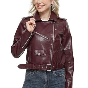 Chaqueta de Cuero Genuino para Mujer, Diseño Elegante y de Alta Calidad, Corte Ajustado, Venta al Por Mayor - Product Image 3