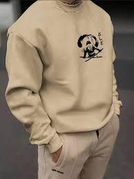 Camiseta de Manga Larga con Estampado Gráfico, Tejido Sostenible, Ropa de Hombre para Otoño e Invierno, Sudadera de Moda Urbana para Hombre - Product Image 2