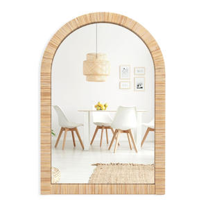 Vietnam Modern Rattan Floral Round <b>Mirror</b> Handmade <b>Wall</b> Decor - Product Image 1