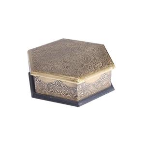 Boîte à bijoux vintage en bois et laiton, organiseur élégant pour bagues, colliers, boucles d'oreilles et maquillage, décoration de coiffeuse, article cadeau - Product Image 1