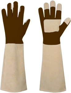 Top Grade Double Palm Heat & <b>Fire</b> Proof Reinforced Cowhide Grain & Split Leather Welder Gloves Safety for Warehouse Work - Product Image 6