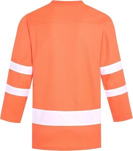 เสื้อฮอกกี้สีพื้นคลาสสิกพร้อมลายแถบตัดเย็บอย่างแท้จริงผ้าตาข่ายระบายอากาศและทำจากโพลีเอสเตอร์ที่ทนทาน - Product Image 5