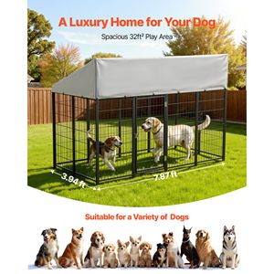 Grande Recinto per Cani da Esterno 2,4 x 1,2 x 1,6 m, Resistente ai Raggi UV, Impermeabile con Chiusura Sicura per Gatti XL - Product Image 4