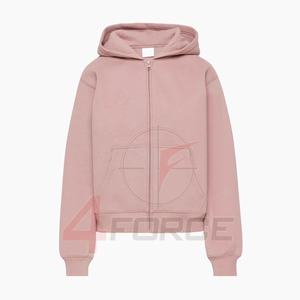 Sudadera con capucha con cremallera de tela de gofre de alta calidad de nuevo estilo con cremallera de alta calidad 100% algodón 500 GSM mujeres zip up sudaderas con capucha desgastadas - Product Image 5