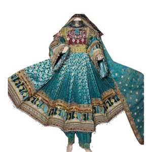 ชุดเดรสอัฟกานิสถานสำหรับงานแต่งงานอย่างเป็นทางการ ระบายอากาศได้ดี แขนยาว สไตล์อัฟกานิสถาน ผ้าบานาร์ซีอินเดีย สำหรับผู้หญิง MOQ ต่ำ - Product Image 1