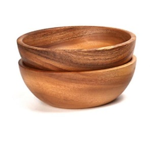 Natural Wooden Food Serving Bowl in Round Shape for Home and Hotels Tabletop Dinnerware Food Serving Bowl Handmade - Product Image 1