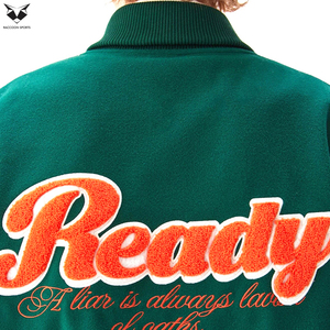 Wholesale OEM Custom Leather Sleeve Varsity Jacket Blank Vintage Latest Style Thick Wool Winter Mens Varsity Bomber Jackets - Product Image 5
