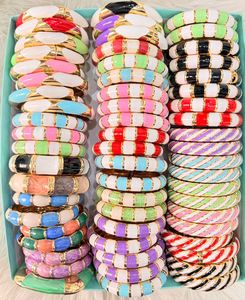 Assorted Metal Bangle Bracelet <b>Set</b> with Multi <b>colour</b> Enamel Designs Fashion Stackable Jewelry Bangles for Women - Product Image 3