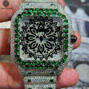 Charm Jewells Luxury Women's Green <b>Diamond</b> <b>Watch</b> Stainless Steel Rectangle Case Sapphire Crystal Quartz Movement Fashion Design - Product Image 3