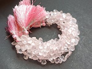 Bracelet de pierres de quartz rose naturel facettées en forme de cœur, 8 pouces, taille 6-7 mm, pierres précieuses de quartz rose, vente en gros par Indian Wholesale - Product Image 4