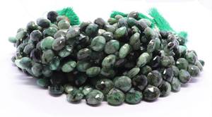 Cuentas facetadas de esmeralda en forma de corazón, cuentas de esmeralda con forma de corazón para la fabricación de joyas, cuentas de esmeralda en forma de corazón de 10-11 mm, por mayorista indio. - Product Image 5