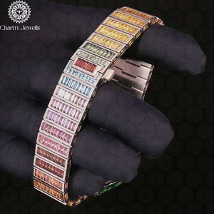 Charm Jewels Luxury Women's Stainless Steel <b>Watch</b> Rectangle Case Analog Quartz Sapphire Crystal Folding Clasp 20mm Band - Product Image 4