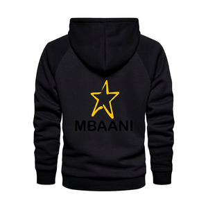 Sweat-shirt à capuche pour homme Mbaani, manches raglan, coton French Terry, pull décontracté avec poche avant et logo étoile - Product Image 3