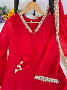 Ensemble Salwar Farsi de Luxe de Qualité Export pour Femme – Tenue Décontractée en Soie Satinée pour Fêtes et Mariages - Product Image 4