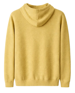 Sudadera con Capucha para Hombre, Color Amarillo Mostaza, de Algodón y Felpa, Manga Larga, Informal, con Capucha con Cordón Ajustable, para Invierno - Product Image 5