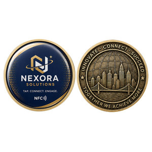 Moneda Metálica NFC Personalizada, Moneda con Chip Inteligente de Aleación de Zinc Esmaltada, Regalo Corporativo al por Mayor - Product Image 3