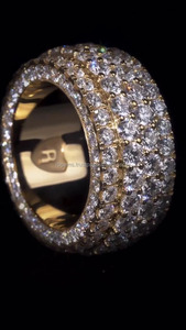 High Quality 925 Sterling Silver Men's Finger <b>Ring</b> Custom VVS Moissanite Brilliant Cut Prong Setting <b>Pop</b> Hip Hop Style Fine - Product Image 2