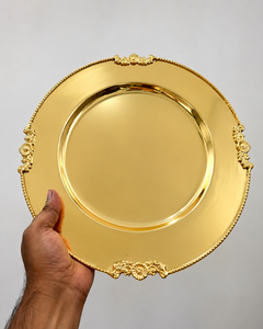 Premium Decorative Metal Charger <b>Plate</b> Durable Serving <b>Plate</b> for Wedding Table Decoration, Dining Display Home and Party Center - Product Image 5