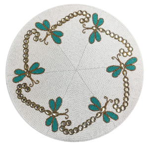 Luxury Eco-Friendly <b>Beaded</b> Handmade Round Placemat Rich Look Gold Classic Decorative Centre Piece - Product Image 6