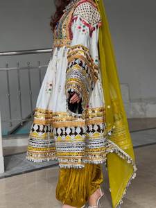 Precios al por Mayor, Vestidos Afganos Kuchi Vintage, Últimos Modelos, Corte en A, Manga Larga, Cuello en V, Largura hasta la Rodilla, 100% Poliéster, Vestidos de Novia - Product Image 2