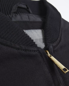 Blouson Bomber en Laine Noire Personnalisé pour Homme avec Col Montant Coupe Classique Mode Hiver Service OEM Disponible Imperméable Coupe-Vent - Product Image 5