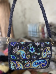 Sac de Soirée Bohème Perlé Fait Main pour Femmes Indiennes, Pochette Utilitaire, Sac Messager, Sac de Shopping avec Fermeture Éclair - Product Image 3