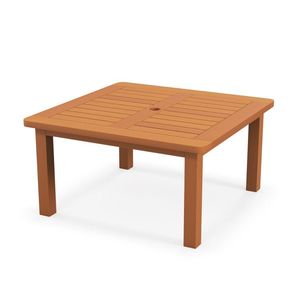 Tavolino da Caffè da Esterno con Foro per Ombrellone, Finitura in Olio di Teak - Product Image 5
