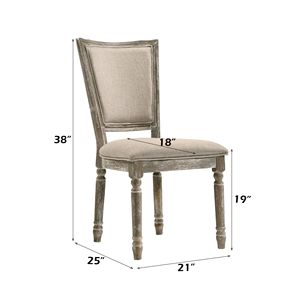 Ensemble de 2 chaises d'appoint de salle à manger Gabrian en tissu beige bicolore et finition gris recyclé - Product Image 4