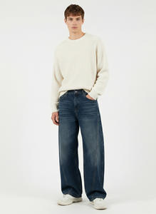 Jean droit en denim personnalisé pour homme, haute qualité, style hip-hop, coupe ample délavée, 2026 - Product Image 4