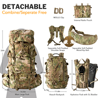 Sac à dos tactique Molle camouflage imperméable robuste pour randonnée et camping, personnalisable OEM, en polyester multi-usages