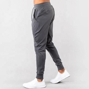 <b>Men's</b> Gray Polyester High Elastic Waist Drawstring Casual Joggers Ripped with Pockets Breathable Autumn Wear - Product Image 3