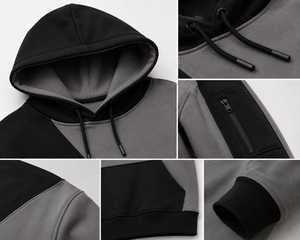 Sudadera con Capucha para Hombre, Diseño Color Block, Corte Holgado, Estilo Urbano, con Bolsillos, para Otoño - Product Image 3