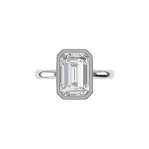 Excellent <b>Emerald</b> Cut Lab Grown Diamond <b>Ring</b> 925 <b>Silver</b> 9kt, 14kt, 18kt Gold Diamond <b>Rings</b> for Women's Engagement <b>Ring</b> - Product Image 4