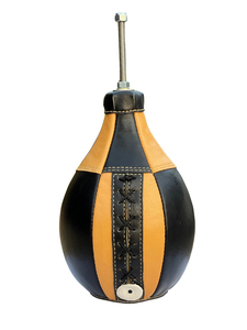 Custom Brand Genuine Leather Punchball OEM Boxing Speedball Heavy Duty High Quality Barrel-shaped Retro Gym Speed Bag LPB-0009 - Product Image 5