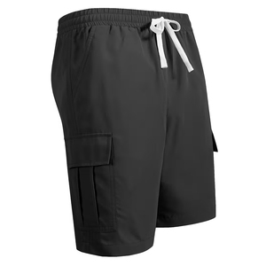 Pantalones Cortos Cargo Casuales para Hombre, Cintura Media, Tejido Sólido, Cordón Ajustable, Cintura Elástica, Secado Rápido, Ligeros, con Múltiples Bolsillos - Product Image 3