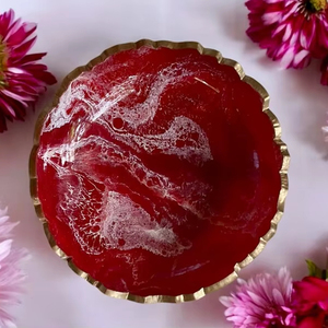 Ensemble de plateaux et bols en résine haut de gamme, faits à la main, personnalisation moderne, bols à salade et assiettes pour la maison, l'hôtel et le restaurant - Product Image 1