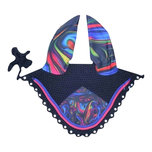 Tapis de selle Black Horse Galaxy assorti aux bonnets, pour équitation, en tissu coton, motifs originaux, tapis de selle polyvalent - Product Image 4