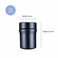 410ml/13oz BPA-vrije moderne cilindrische multifunctionele lunchbox, herbruikbare voedselcontainer met porseleinen binnenkant en roestvrijstalen deksel, makkelijk te gebruiken