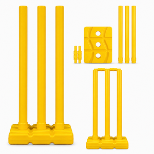 Stumps de cricket en plastique, 3 stumps, 2 bails, épaisseur personnalisable, matériau et couleur de haute qualité selon les normes internationales - Product Image 3