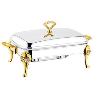 Recipiente para calentar comida, calentador de comida tipo buffet, calentador de comida de acero inoxidable, calentador de comida de lujo, calentador de comida dorado, juego de calentadores de comida para buffet - Product Image 1