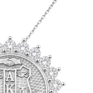 Pendentif en alliage AKA Shield pour femme, élégant, couleur argent, breloque écusson de sororité, bijou, collier, accessoire, chaîne, cadeau - Product Image 5