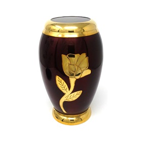 Urnas de cremación de alta calidad con banda de peltre azul con acabado en color plateado, urnas funerarias metálicas para cenizas humanas. - Product Image 3