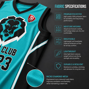 Maillot de basket personnalisé Sumroos Industry, col en V, sans manches, évacuation de l'humidité, impression par sublimation, numéros d'équipe 23, adulte unisexe - Product Image 5