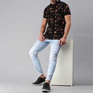 เสื้อเชิ้ตผู้ชายขายดีที่สุด - ผ้าถักเนื้อแน่น 100% คอตตอน กันยับ คุณภาพสูง แขนสั้น สไตล์ลำลอง สีและขนาดตามสั่ง ขายส่ง - Product Image 2