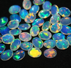 Genuine Natural Oval Cut Ethiopian Opal Gemstone Multi <b>Fire</b> Effect Calibrated Loose <b>Stone</b> Wholesale Price - Product Image 2