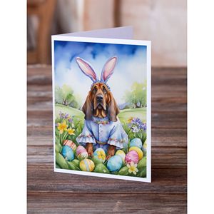 Bloodhound <b>Easter</b> <b>Egg</b> <b>Hunt</b> Whimsical A7 Size 5x7 Blank Note Cards Pack of 8 with Envelopes Greeting Cards - Product Image 2