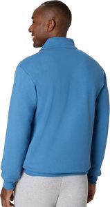 Men's Blue Quarter <b>Zip</b> Knitted Sweater Stand Collar Full Sleeve Solid Casual <b>Shirt</b> Autumn Wear Breathable - Product Image 5