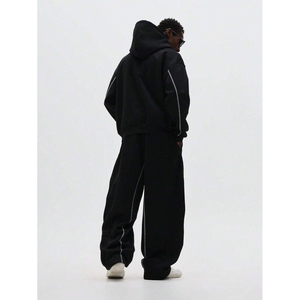 Survêtements en nylon personnalisés, coupe-vent, sweat à capuche, jogging, ensemble deux pièces, style décontracté tendance, vêtements de sport, fabricant OEM en gros - Product Image 2