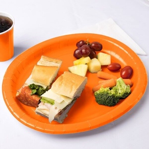 Assiettes en papier robustes de 9 pouces de diamètre pour les anniversaires, les festivals, les déjeuners et les rassemblements communautaires, pour les repas de riz et les desserts - Product Image 1