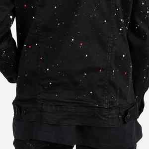 High Quality Breathable Quick Dry Men's Denim <b>Rhinestone</b> <b>Jacket</b> New Design With OEM Service Front Logo For Winter High Street - Product Image 4